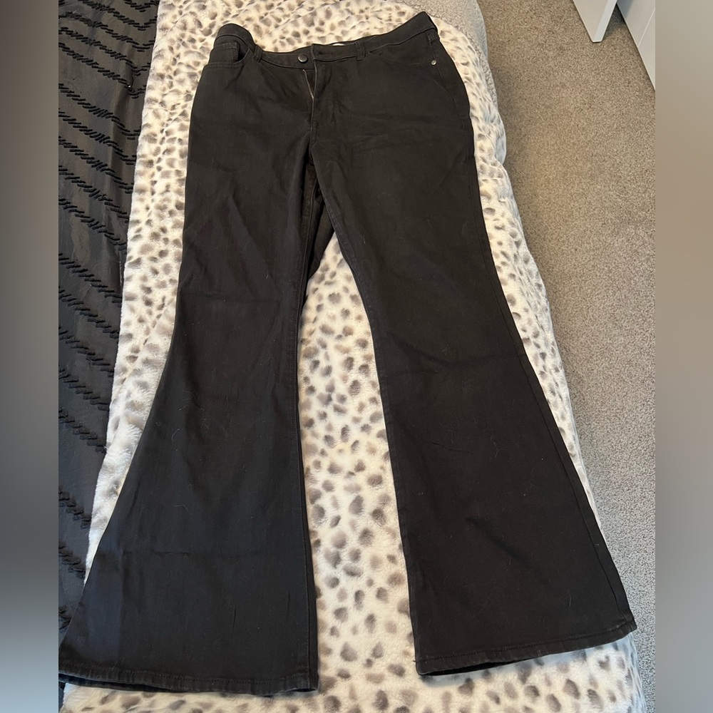 Elizabeth & James high rise black flare jeans